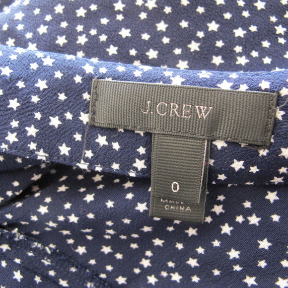 J. Crew Star Print Peplum Shirt 0 XS Viscose - Picture 3 of 5